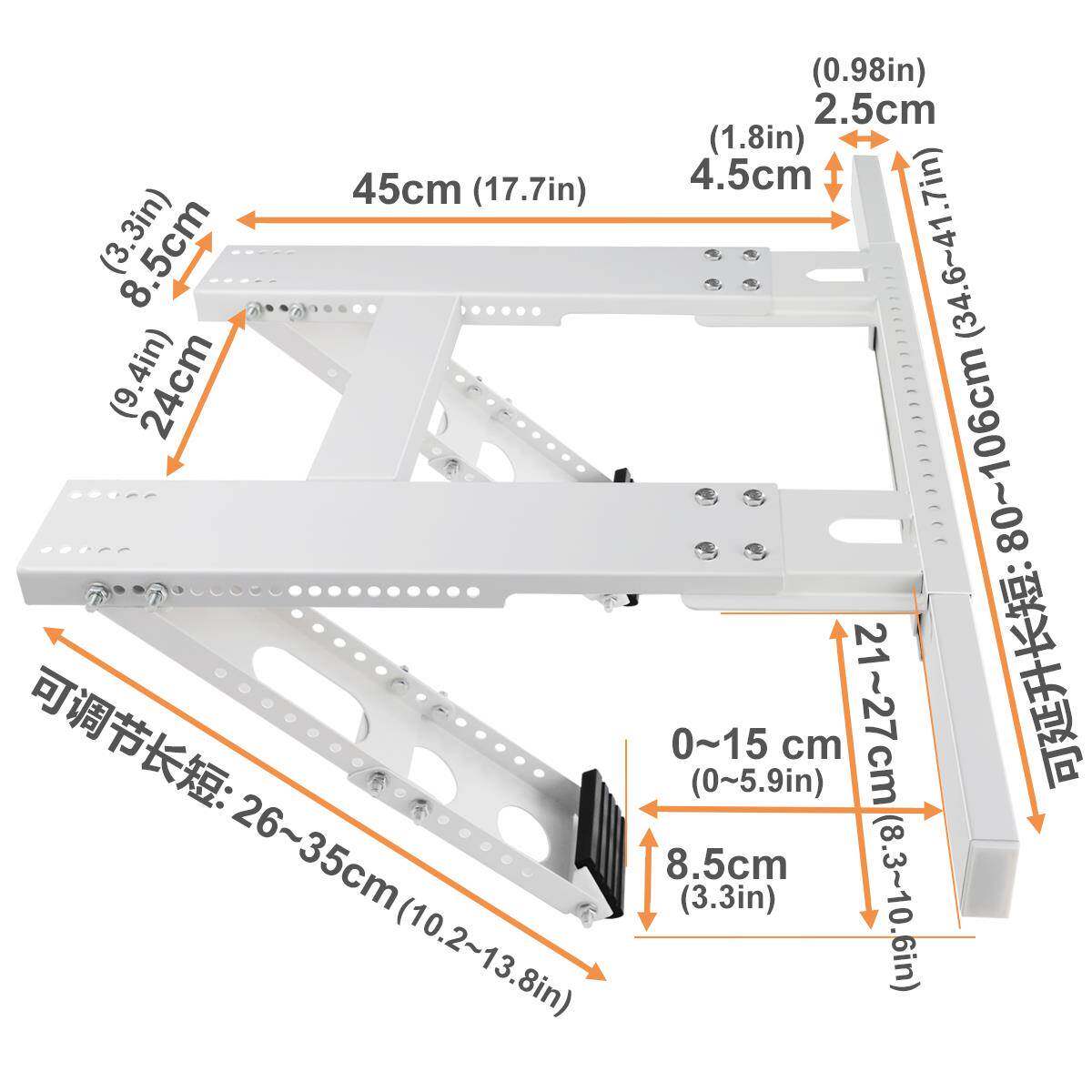 热销通用免钻孔窗式空调支架外机支架空调支架窗机挂架