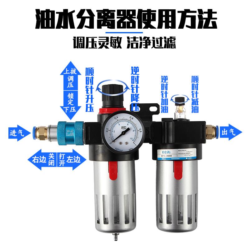 亚德客型气源处理器空压机油水分离过滤器BFC2000 30004000二联件