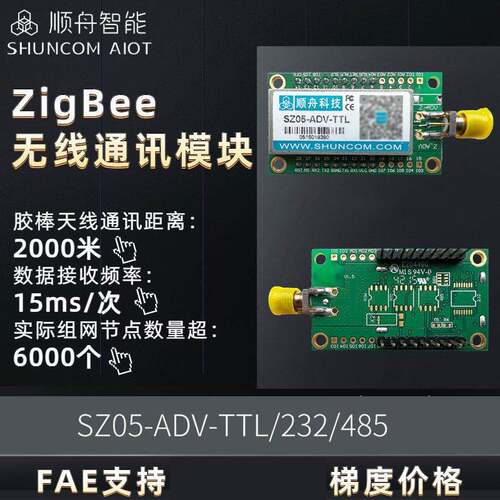 顺舟智能ttl/232/485无线通讯模块物联网收发模块zigbee mesh