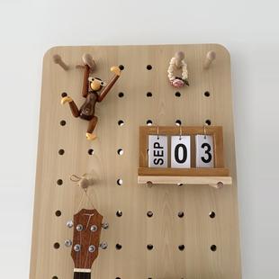 创意实木猴子摆件小挂件木质洞洞板装饰木偶家居儿童房吉祥物玩偶