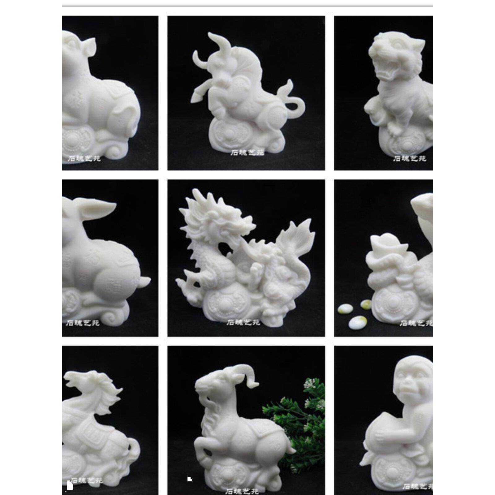 石雕十二生肖，鼠，牛，虎，兔，龙，蛇，马，羊，猴，鸡，狗，猪