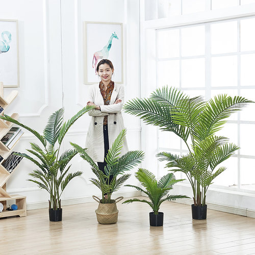 北欧仿真贵妃葵盆栽散尾葵假植物室内摆设绿植盆景家居客厅装饰树