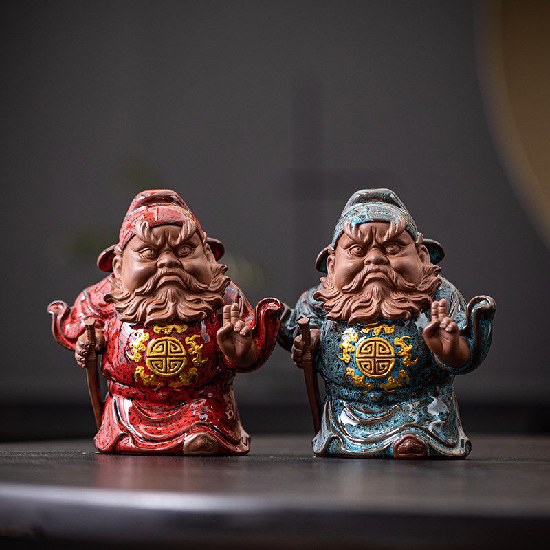 钟馗禅意摆件天师人物中式酒店别墅复古工艺品茶桌茶宠茶玩小摆件