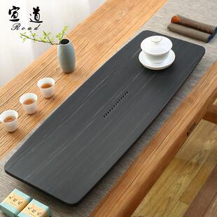 天然整块乌金石茶盘创意大小号茶具托盘家用圆形皇庭玉排水干泡台