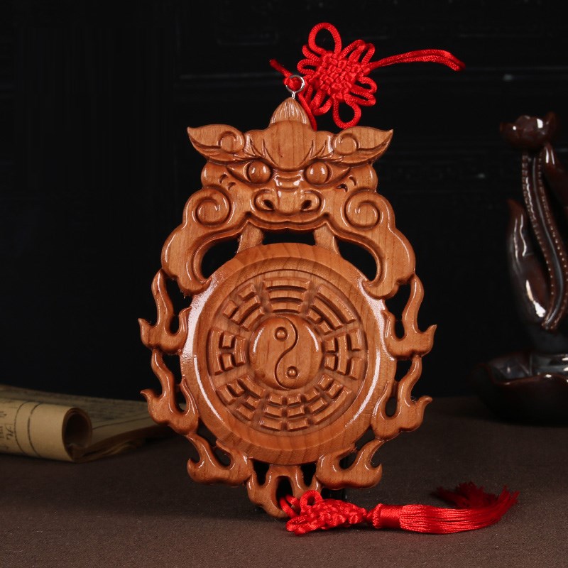解决厕所问题】桃木兽头八卦镜葫芦挂件化卫生间厕所对门污口