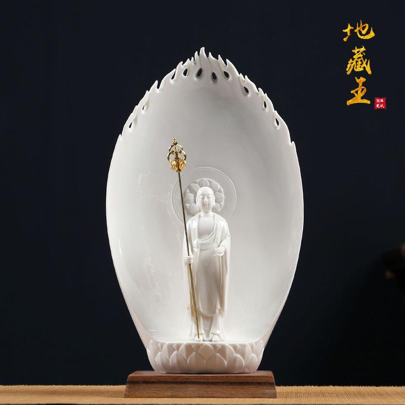 德化陶瓷地藏王菩萨佛像供奉摆件家用白瓷大愿地藏结缘佛工艺品