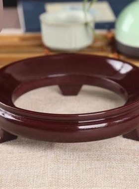 【好货】红色实木圆形大葫芦底座水晶球蛋托小葫芦工艺品木质托架