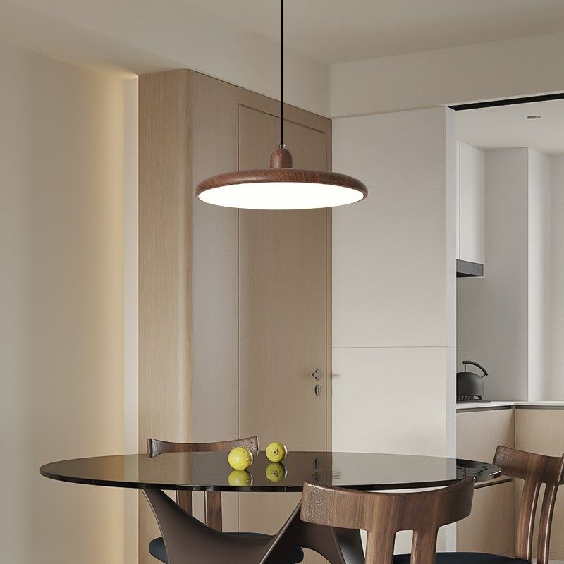 全光谱餐厅吊灯新款创意飞碟餐桌吧台灯极简复古木纹护眼饭厅灯具,家装灯饰光源,餐厅吊灯,淘宝优惠券,粉丝福利购,淘宝优惠卷