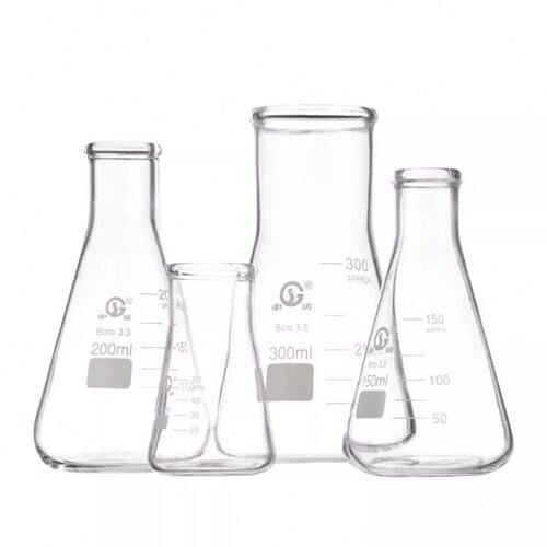 申玻广口玻璃三角烧杯宽颈烧瓶250/500ml锥形刻度量杯加厚耐高温