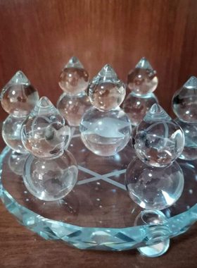 白水晶葫芦七星阵摆件琉璃葫芦七星镇客厅办公室桌面吉祥装饰礼品