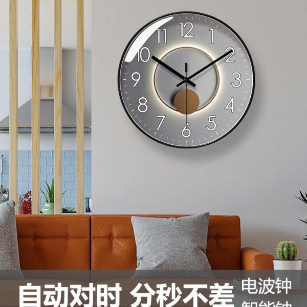 自动对时电波钟6380北欧光影钟表挂墙轻奢大气时钟挂钟静音钟,家居饰品,挂钟,淘宝优惠券,粉丝福利购,淘宝优惠卷