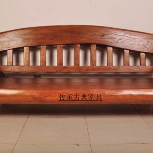 实木卯榫老榆木沙发全实木小户型中式客厅家具新中式三人沙发