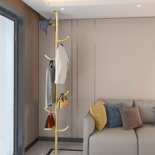 晾衣架家用阳台晒衣架立卧室神器天顶地落地免打孔伸缩杆内挂衣架