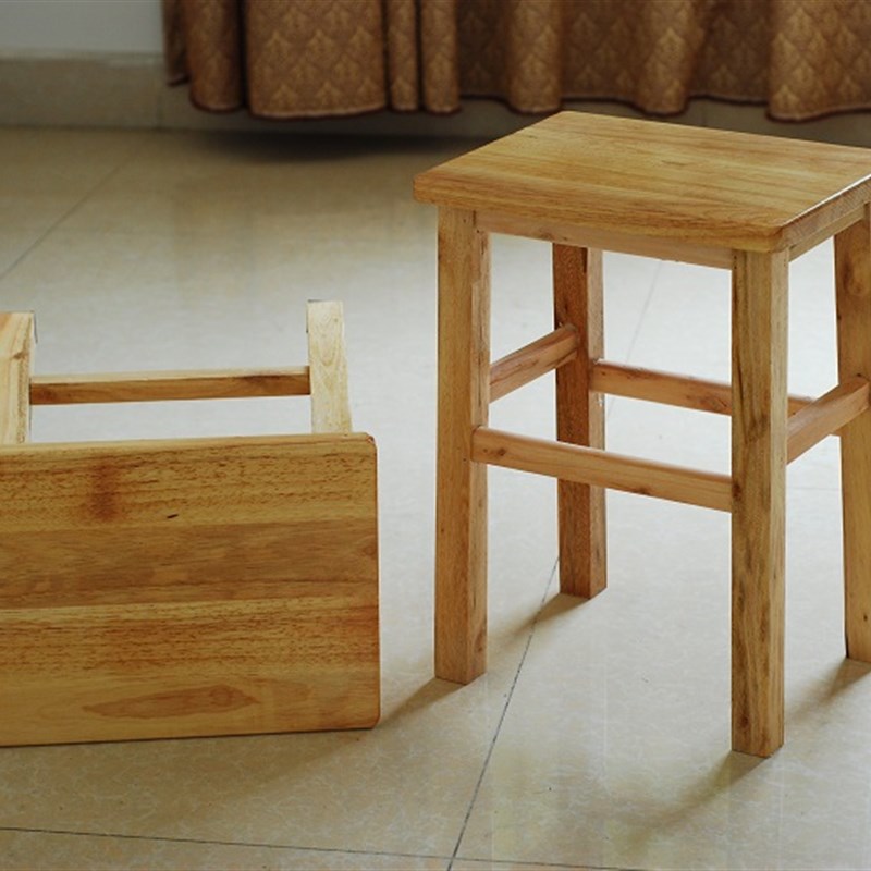 橡木实木小凳子家用成人矮凳橡木小方凳木板凳椅子小木凳凉板椅