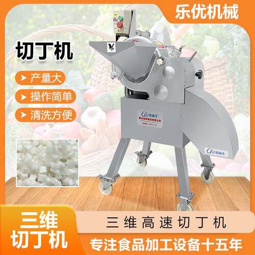 h黄瓜土豆洋葱生姜蒜蓉板栗菠萝萝卜高速切丁机商用工业切粒块机