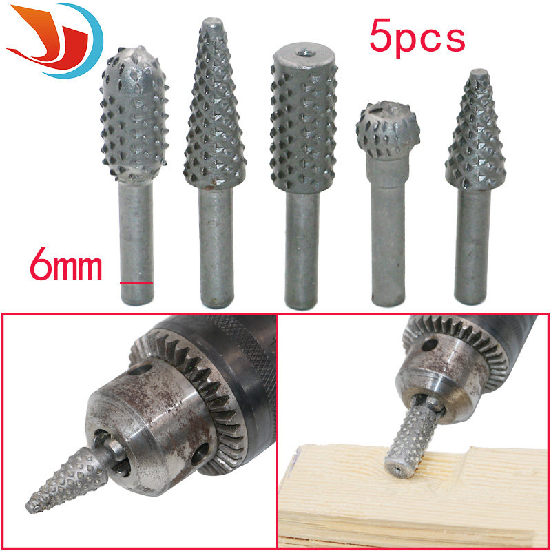 木工工具 电动旋转锉刀 茶盘打磨头 雕刻刀 木锉 根雕硬木锉5pcs