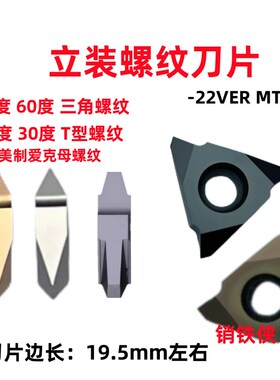 29/30/55/60度ACME立装三角牙T型牙旋风铣螺纹刀片22VER6TR 22VNR