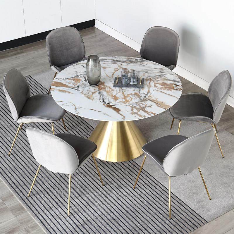 意式轻奢内嵌圆桌不锈钢德利丰岩板饭厅桌设计师精选亮光岩板餐桌,住宅家具,岩板餐桌,淘宝优惠券,粉丝福利购,淘宝优惠卷