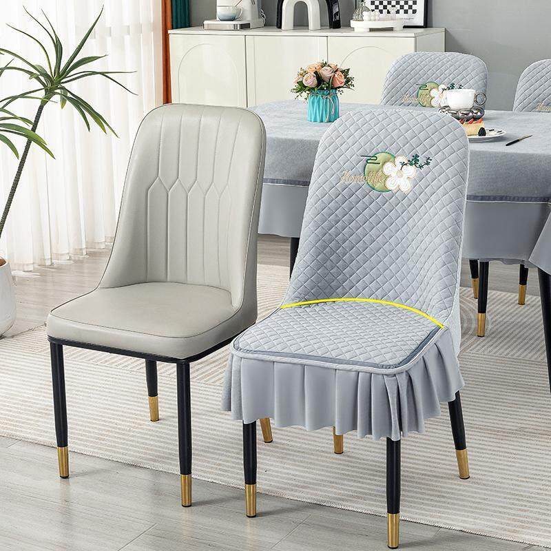 弧形餐桌椅子套罩2025新款异形轻奢椅套家用餐桌布布艺高端皮椅套