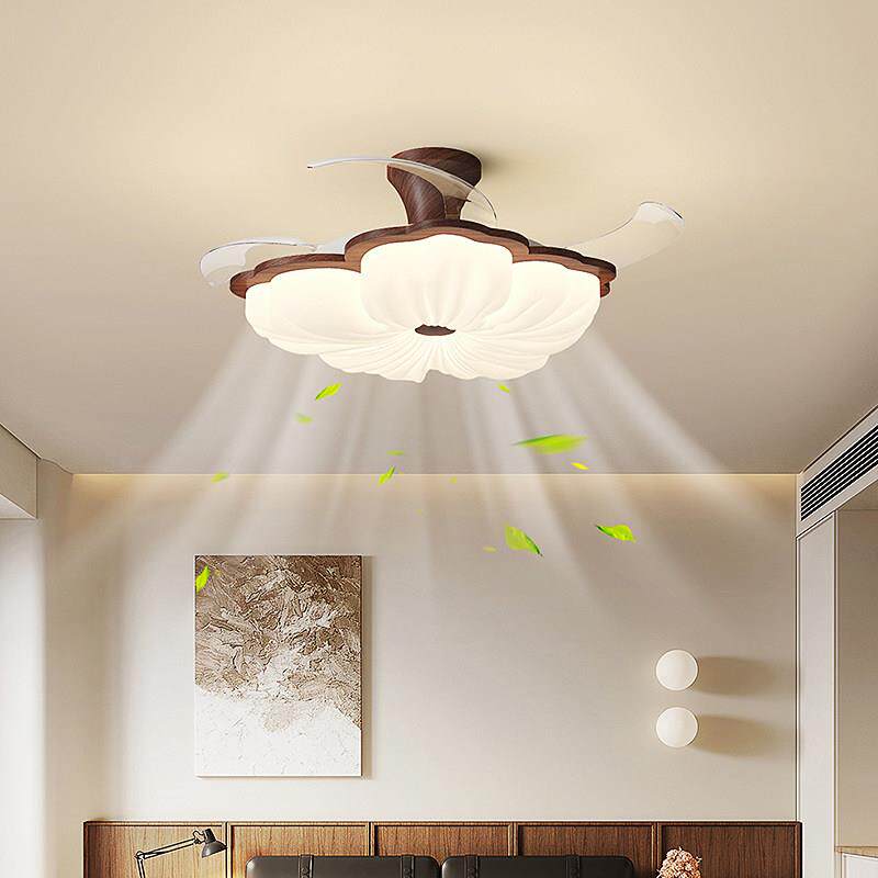 2025新款餐厅风扇灯全光谱护眼法式中古风吸顶灯创意花朵中山灯具