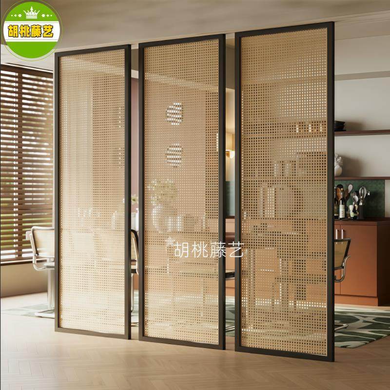 新中式藤编实木屏风隔断折叠日式玄关客餐厅隔断卧室折屏茶室屏风,住宅家具,座屏,淘宝优惠券,粉丝福利购,淘宝优惠卷