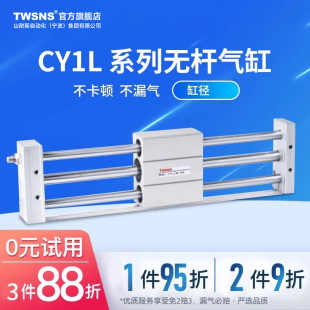 TWSNS台氣山耐斯磁耦合无杆气缸RMTL缸径10行程50 100 150 200