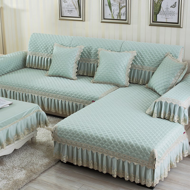 沙发垫四季通用防滑坐垫布艺蕾丝家用客厅欧式抱枕靠背扶手巾盖巾