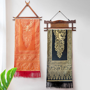 泰式布艺挂布壁挂墙面装饰挂件泰国桌旗东南亚壁饰丝巾架创意壁挂