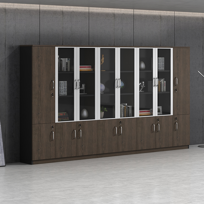 文件柜木质办公柜家具资料档案柜带锁小柜子板式玻璃书柜架储物柜