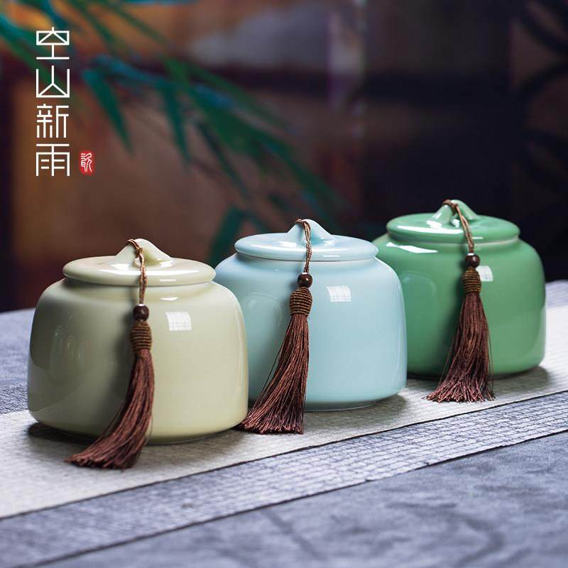茶叶罐陶瓷密封罐龙泉青瓷大号储存罐家用龙井普洱红茶中式储物罐,餐饮具,茶叶罐,淘宝优惠券,粉丝福利购,淘宝优惠卷