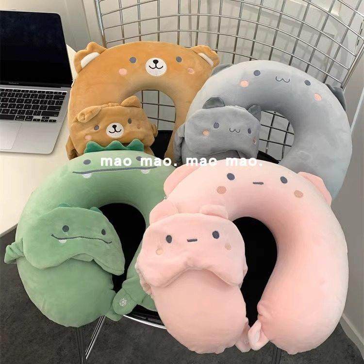 可爱卡通u型枕学生宿舍睡觉办公室午睡枕头带眼罩套装助眠护颈枕,床上用品,U型枕/便携枕,淘宝优惠券,粉丝福利购,淘宝优惠卷