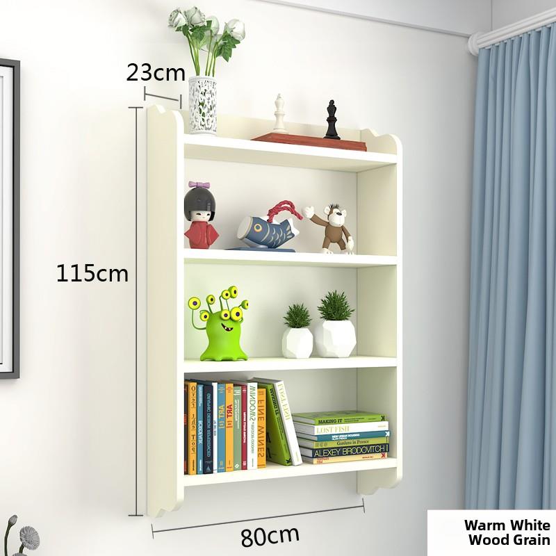 墙上置物架客厅实木书架书房置物架创意卧室壁挂式吊柜简约现代柜