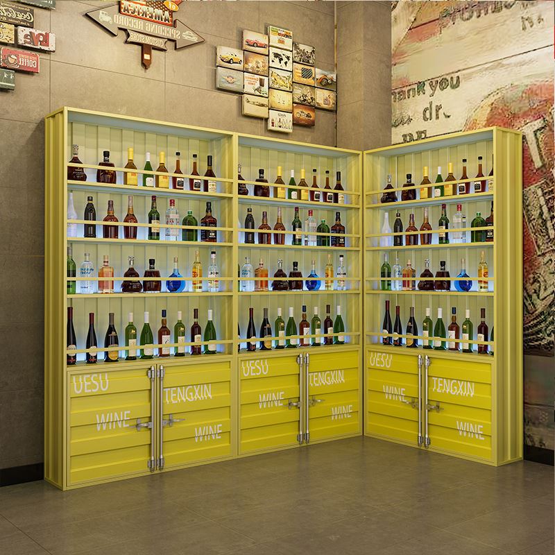 现货速发工业风集装箱产品展示陈列柜酒吧货架展示架落地复古置物