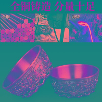 聚宝盆摆件铜盆纯铜家用客厅玄关铜器家居装饰品结婚乔迁新居礼品