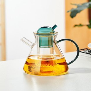 法式 创意煮茶器 玻璃茶壶花茶泡茶壶带过滤家用冲茶壶茶具套装 新款