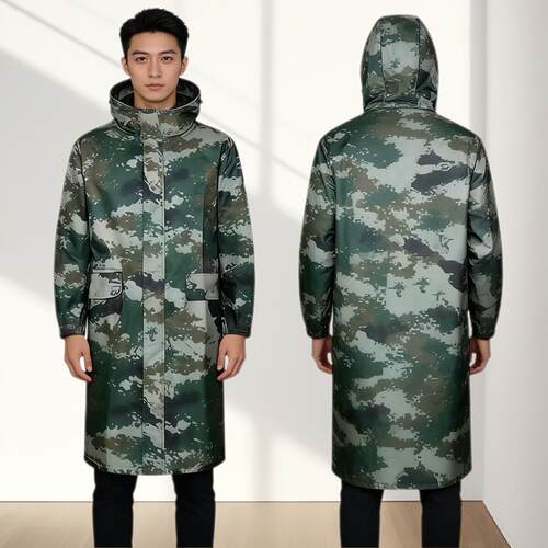 迷彩雨衣EX07连体雨衣登山钓鱼长款连体雨披抗洪防暴雨f