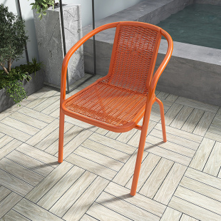 户外仿藤椅子家用藤椅休闲单人室外阳台白色靠背桌椅庭院露天桌子