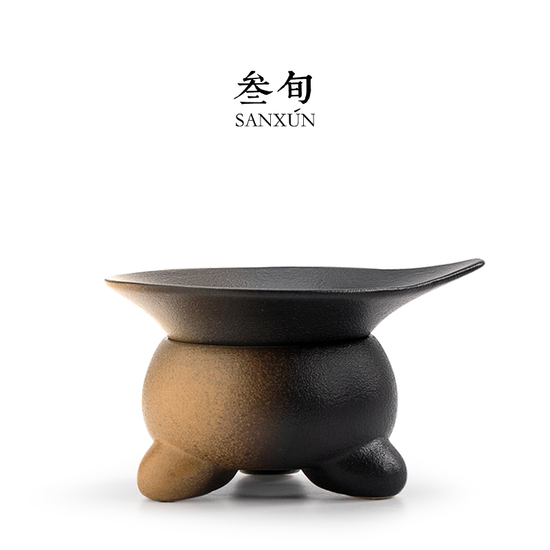 叁旬锦绣窑变茶滤家用陶瓷茶漏套装隔泡过滤网高端功夫茶具滤茶器