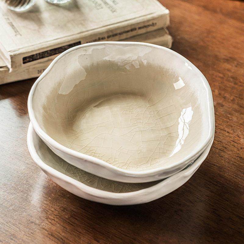 冰裂釉沙拉碗覆古风陶瓷碗异形碗不规则水果碗日式家用米饭碗菜碗,餐饮具,碗,淘宝优惠券,粉丝福利购,淘宝优惠卷