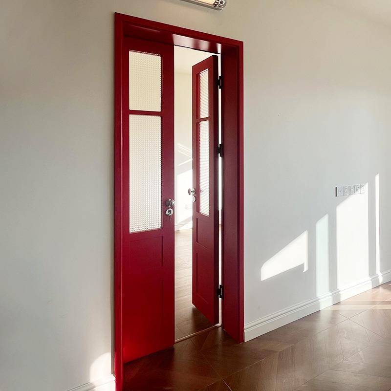 实木门双开门推拉门定制新中式复古厨房门书房对开门玻璃门卧室门