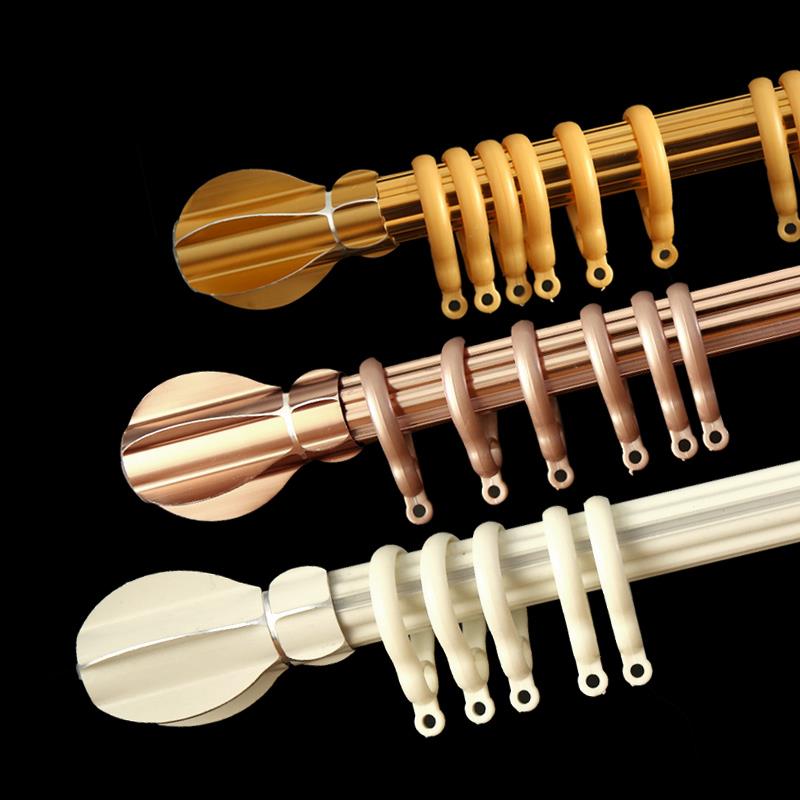 罗马杆窗帘杆加厚铝合金静音单轨双轨单杆双杆轨道滑道送配件杆子