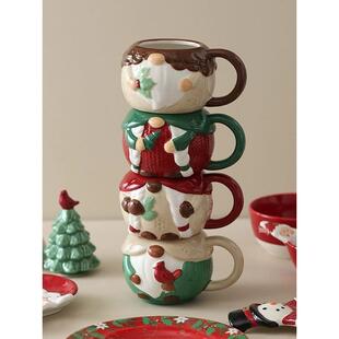 粗陶杯景德镇手工陶土咖啡杯日本粉白釉日式文学杯茶杯陶瓷