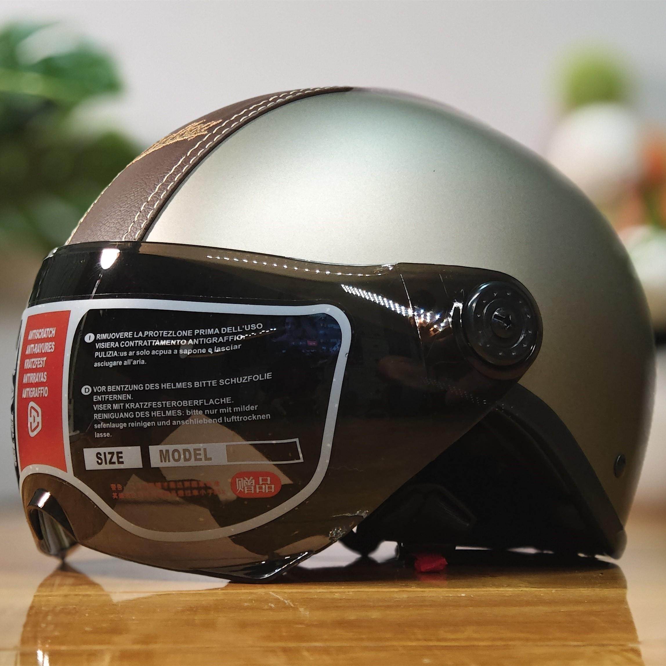 3CCC认证电动车摩托车电瓶车头盔复古头盔男女头盔内衬可拆卸皮质