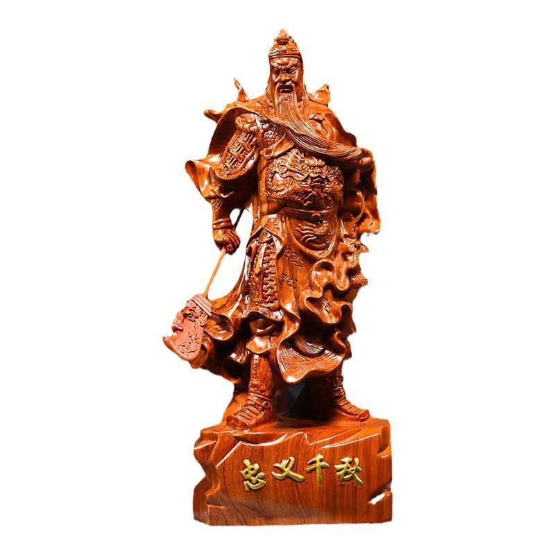 花梨木雕关公关二爷神像实木关公武财神雕像摆件关圣帝君公司开业