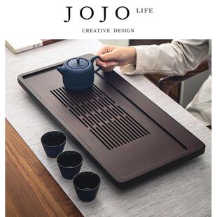 JOJO& x27;S PD.紫泉涧.家用沥水茶盘竹制排水功夫托盘储水式
