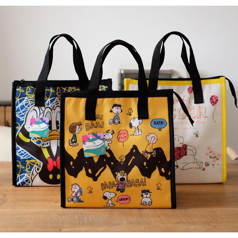 日式可爱卡通防水手提便当包 儿童学生餐盘袋子午餐包保温饭盒袋