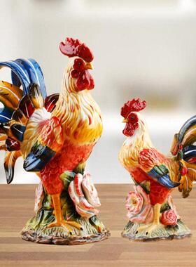 陶瓷公鸡摆设工艺装饰生肖鸡镇宅吉祥物新居电视柜摆件礼物乔迁