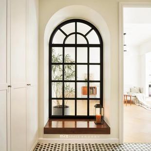 高端家装法式复古老钢窗72系列断桥铝合金平开落地窗户别墅隔音黑