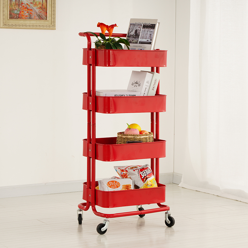 置物架卧室厨房小推车家用储物收纳架移动浴室带轮手推车客厅架子