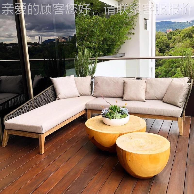户外藤编沙发别墅庭院休简约具家欧26组合北设计防闲水防晒桌椅民